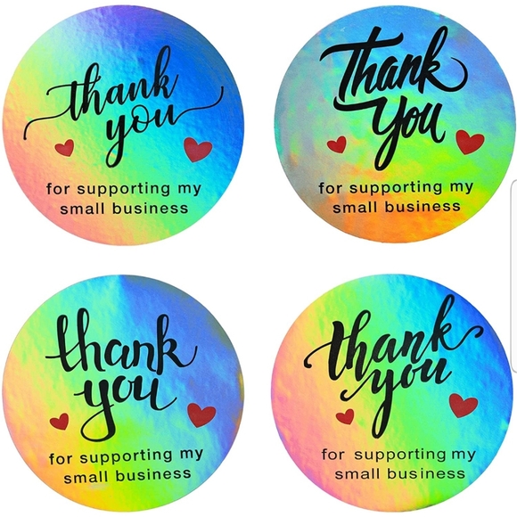 50 Ct.  Thank You Stickers Small Business - 2” Round Labels with 4 Desi… - Picture 6 of 9
